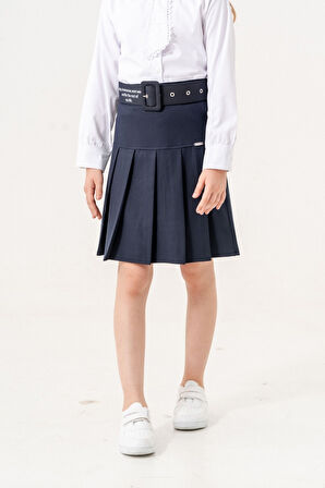 Kız Çocuk Kemerli Pileli İçi Şortlu Etek 6202