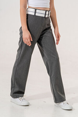 Kız Çocuk Ters Kemerli Pantolon 6002