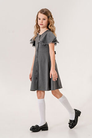 Kız Çocuk Volanlı Elbise 6800