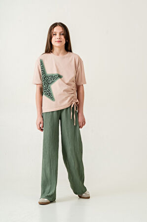 Kız Çocuk Yıldız Baskılı İkili Dokuma Takım 7274