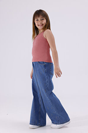 Kız Çocuk Sıralı Taşlı Kız Çocuk Kot Pantolon 2209