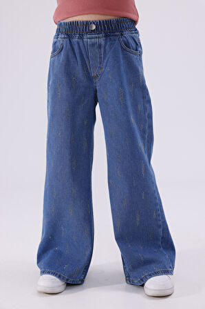 Kız Çocuk Sıralı Taşlı Kız Çocuk Kot Pantolon 2209