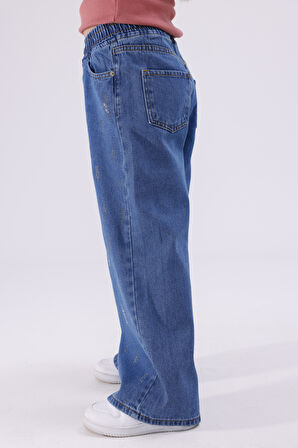 Kız Çocuk Sıralı Taşlı Kız Çocuk Kot Pantolon 2209