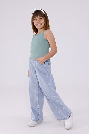 Kız Çocuk Lastikli Kot Pantolon 2211