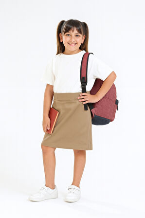 Kız Çocuk Beli İpli Okul Kaşkorse Şort Etek G2025-1