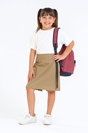 Kız Çocuk Beli İpli Okul Kaşkorse Şort Etek G2025-1