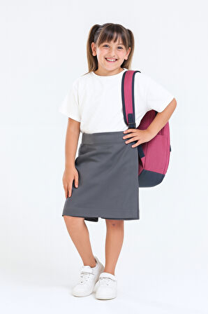 Kız Çocuk Beli İpli Okul Kaşkorse Şort Etek G2025-1