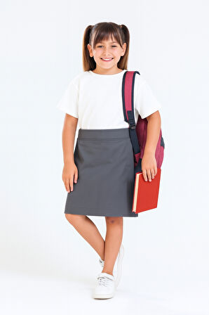 Kız Çocuk Beli İpli Okul Kaşkorse Şort Etek G2025-1