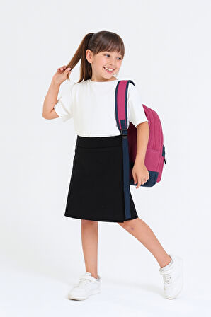 Kız Çocuk Beli İpli Okul Kaşkorse Şort Etek G2025-1