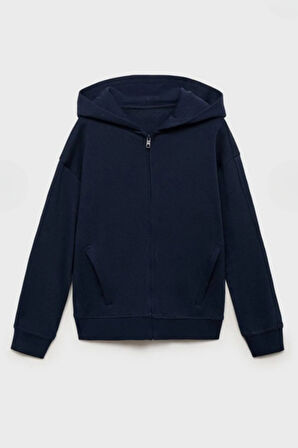 Erkek Çocuk Basic Fermuarlı Kapüşonlu Okul Sweatshırt G2025-3-1