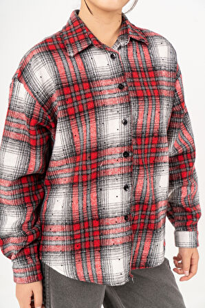 Kız Çocuk Yumuşak Dokulu Kareli Oduncu Gömlek 3172