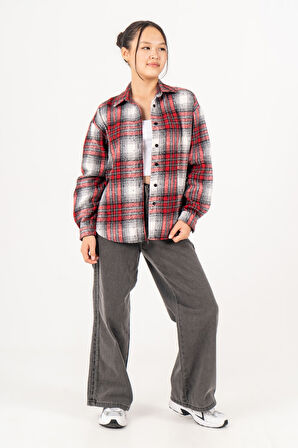 Kız Çocuk Yumuşak Dokulu Kareli Oduncu Gömlek 3172