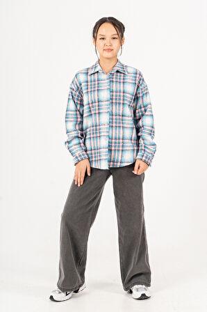 Kız Çocuk Yumuşak Dokulu Kareli Oduncu Gömlek 3172