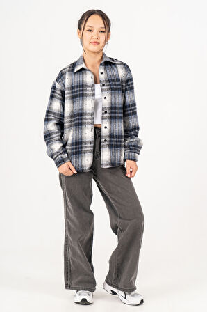 Kız Çocuk Yumuşak Dokulu Kareli Oduncu Gömlek 3172