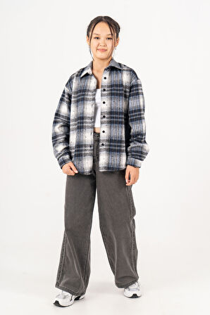 Kız Çocuk Yumuşak Dokulu Kareli Oduncu Gömlek 3172