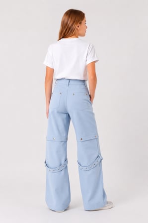 Kız Çocuk Çıtçıtlı Dönüşebilen Pantolon Şort 2'si 1 Arada 2568