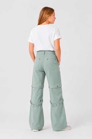 Kız Çocuk Çıtçıtlı Dönüşebilen Pantolon Şort 2'si 1 Arada 2568