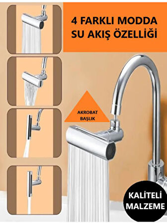 Musluk Çeşme Başlığı Ucu Banyo Mutfak Perlatörü Musluk Eviye Lavabo Bataryası Akrobat Perlatör 