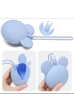 Mickey Mouse Silikon Emzik Kutusu - Emzik Saklama Kabı - Hijyenik ve Askılı Tasarım(Mavi)