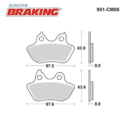 SİNTERLİ ARKA FREN BALATASI / HARLEY D. / XL 883 R SPORTSTER / 883cc / ARKA  / 2000-2001-2002-2003