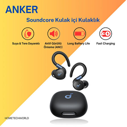Anker Soundcore Sport Kancalı Kulak İçi Sporcu Kulaklıkları - Siyah - A3968 (Anker Türkiye Garantili)