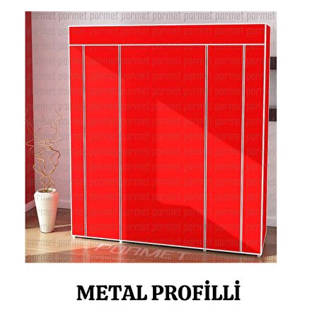 beyazpazar BEZ DOLAP METAL PROFİLLİ ÇYR KIRMIZI RENK