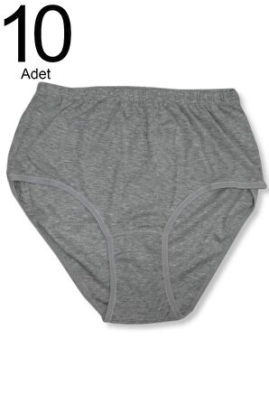 Kadın Gri  Paket Pamuklu Ribana Bato Külot 10'lu