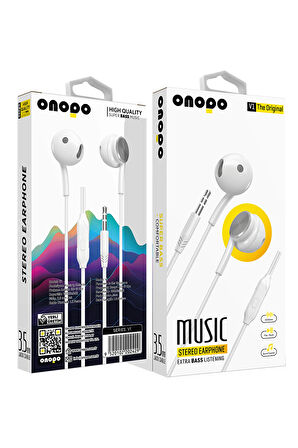 onopo Stereo Kablolu Kulaklık Extra Bass Dinleme 3.5MM Kulakiçi Kulaklık - V1