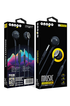 onopo Stereo Kablolu Kulaklık Extra Bass Dinleme 3.5MM Kulakiçi Kulaklık - V1