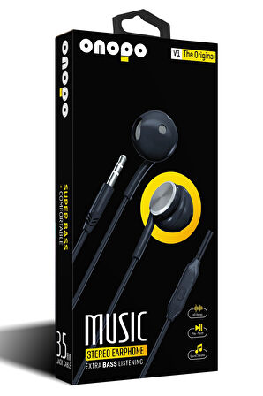 onopo Stereo Kablolu Kulaklık Extra Bass Dinleme 3.5MM Kulakiçi Kulaklık - V1