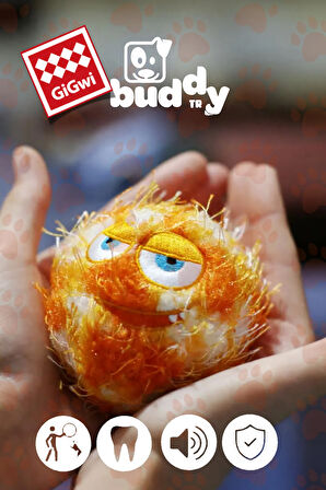 Gigwi Crazy Ball - Çılgın Kirpi Turuncu Top - Çiğnemeye Karşı Dirençli