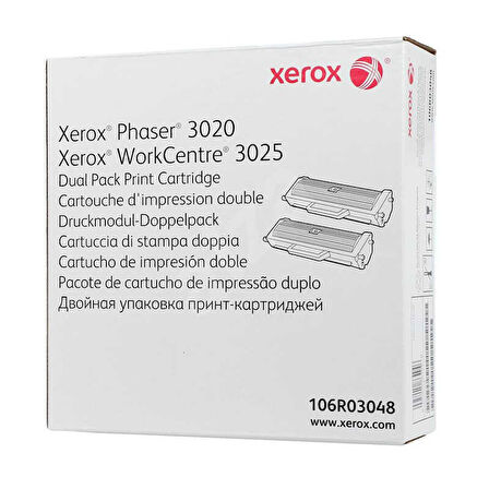 Xerox Phaser 3020-106R03048 Orijinal Toner İkili Paket