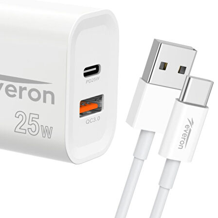 Everon 25w Usb Typec Kablolu Şarj Cihazı Evr-023-C