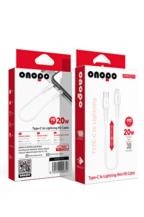 onopo İphone Apple Uyumlu  Type-C To Lightning Mini Pd 20W Hızlı Şarj ve Data Kablosu 30CM - P3
