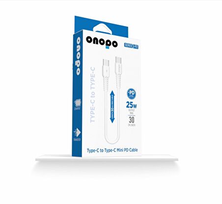 Type-C To Type-C Mini Pd 25W Hızlı Şarj ve Data Kablosu 30CM - P2