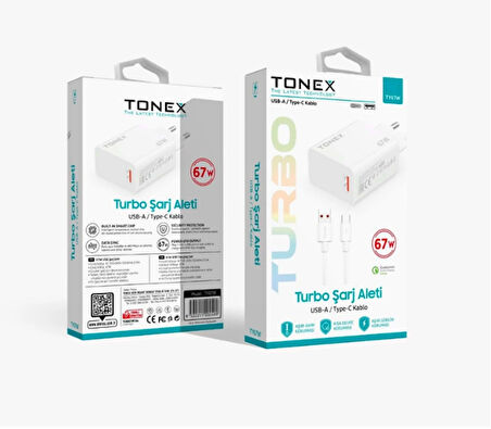 Tonex TY67W 67W Type-c Saliseli Turbo Şarj Aleti