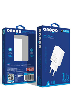 onopo Iphone ve Android Uyumlu 30W Type-C Girişli Şarj Adaptörü Başlığı - M1