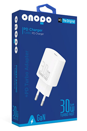 onopo Iphone ve Android Uyumlu 30W Type-C Girişli Şarj Adaptörü Başlığı - M1