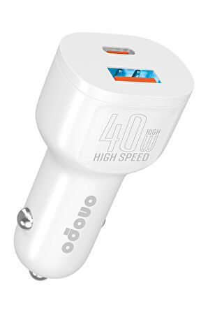 3.4A Type-C (PD) ve USB Girişli Led Işıklı Turbo Hızlı Araç Şarjı 40W - A7