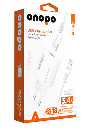 Android Xiaomi Ve Samsung Uyumlu Hızlı Şarj Type-c Usb 3.4a Hızlı Şarj Cihazı 20w - X7