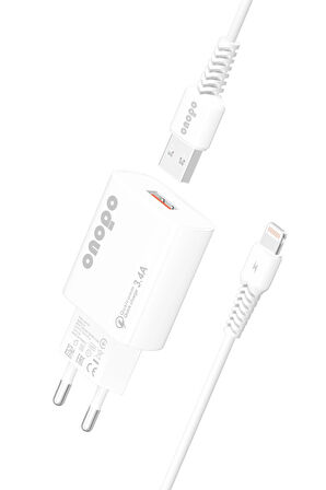 onopo İphone Apple Uyumlu Lightning Usb 3.4a Iphone Hızlı Şarj Cihazı Uyumlu 18w - X8