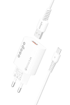 onopo Android Xiaomi Ve Samsung Uyumlu Hızlı Şarj Micro Usb 3.4a Hızlı Şarj Cihazı 20w - X6