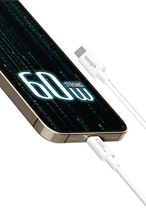 onopo Android Xiaomi Ve Samsung Uyumlu 60W PD Type-C to Type-C Hızlı Şarj ve Data Kablosu 1 Metre - P7