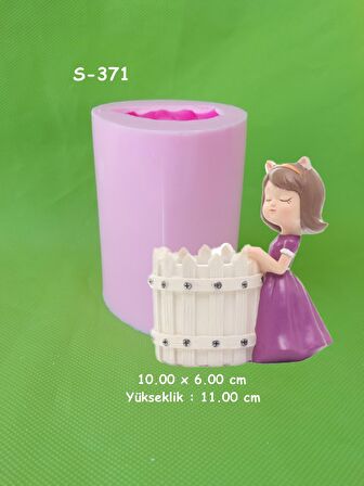 Sepetli Kız (Çit) Silikon Kalıp