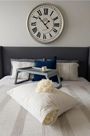  %100 Doğal Merinos Boncuk Kuzu Yünü Dolgulu Yastık 50 X 70 Cm Ebat 1000 gram