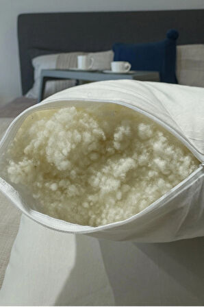  %100 Doğal Merinos Boncuk Kuzu Yünü Dolgulu Yastık 50 X 70 Cm Ebat 1000 gram