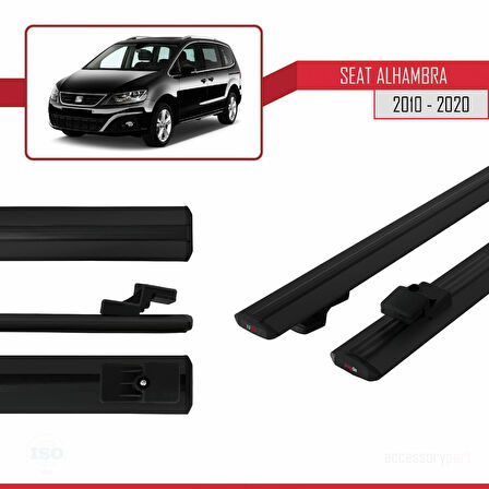 Seat Alhambra 2 (7N) 2010-2020 Arası ile Uyumlu BASIC Model Ara Atkı Tavan Barı Siyah 2 Adet