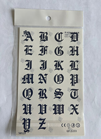 Harfler 4 adet Birden 3 hafta Kalıcı  Geçici yapıştırma Dövme 18x11 cm