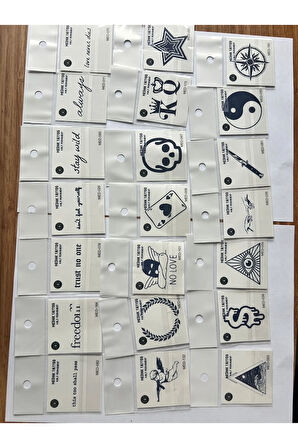 Toptan 50 adet Minimal 1 ay kalıcı geçici dövme paketi 5 cm