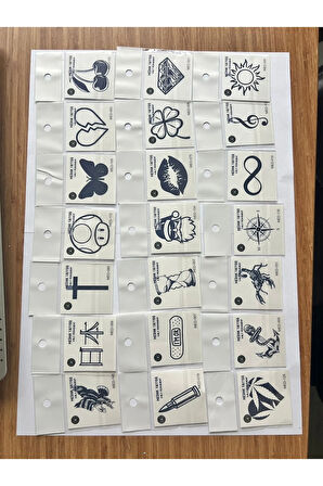 Toptan 50 adet Minimal 1 ay kalıcı geçici dövme paketi 5 cm